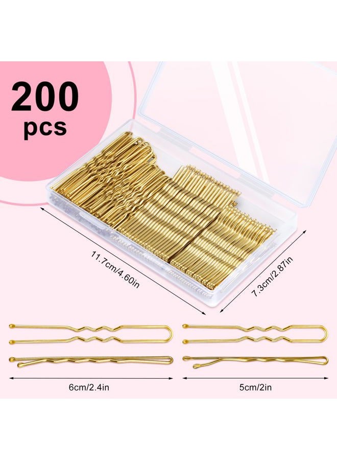 TsMADDTs 200PCS Hair Pins for Women, Blonde U Shaped & Bobby Pins, 2.4 Inch & 2 Inch, 1 Count (Pack of 1), Classic Style, Royalty Theme - Image 2