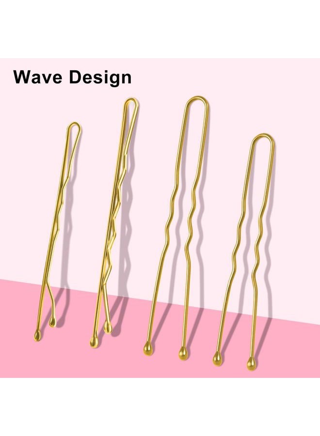 TsMADDTs 200PCS Hair Pins for Women, Blonde U Shaped & Bobby Pins, 2.4 Inch & 2 Inch, 1 Count (Pack of 1), Classic Style, Royalty Theme - Image 3