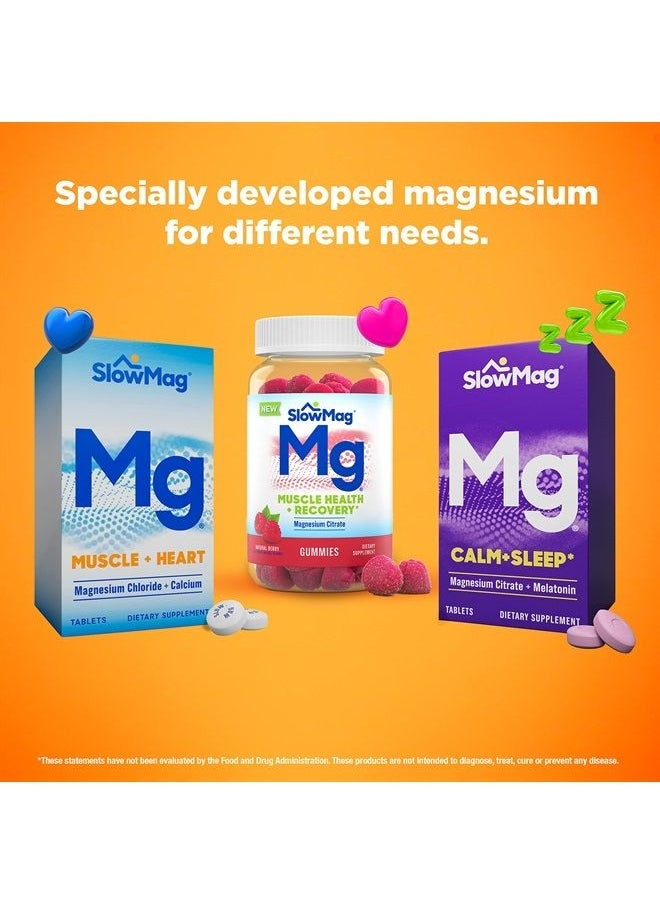 Slow-Mag - Mg Muscle + Heart Magnesium Chloride with Calcium Supplement, 180Count - Image 1