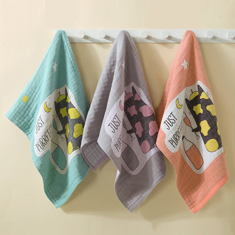 JD Jing Zao KING SHORE Class A Towel, 100% Pure Cotton, Absorbent, Lint-Free, 4-Layer Gauze Towel, Soft Sports Towel for Children, 3 Pieces - Image 1