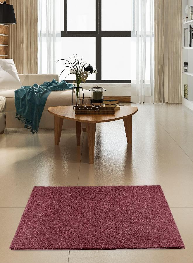 Furnish my Place Modern Plush Solid Color Rug - Cranberry, 18" x 36" Half Round, Pet and Kids Friendly Rug. Made in USA, Area Rugs Great for Kids, Pets, Event, Wedding