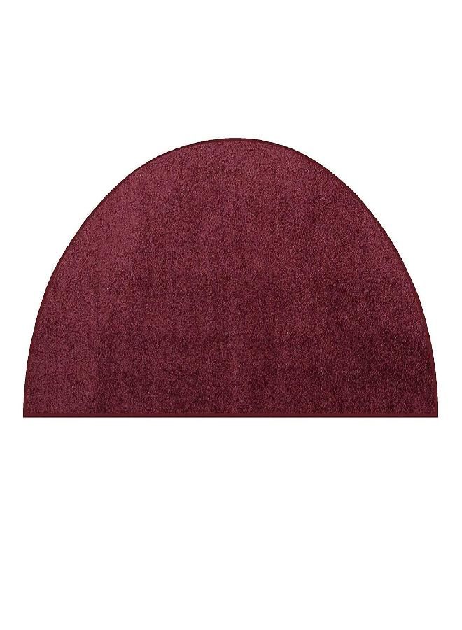 Furnish my Place Modern Plush Solid Color Rug - Cranberry, 18" x 36" Half Round, Pet and Kids Friendly Rug. Made in USA, Area Rugs Great for Kids, Pets, Event, Wedding
