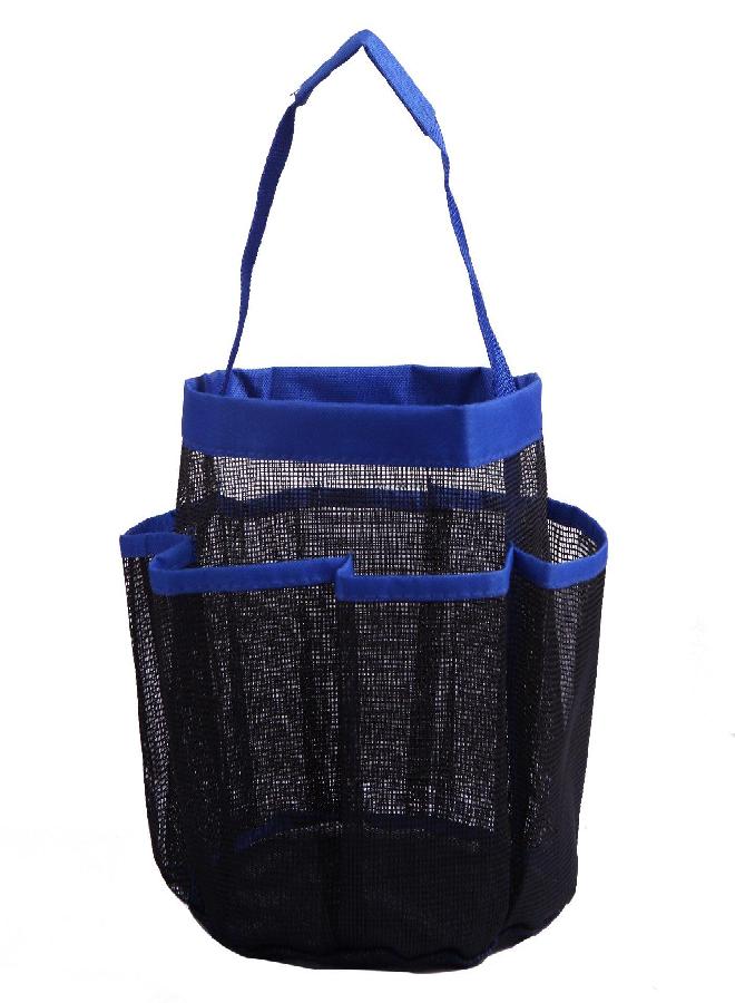 HDE Mesh Shower Caddy Portable - Quick Dry Tote for College, Camp, Bath, Dorm Essentials - Large Center Storage Basket with 7 Outer Pockets & Handles Blue - Image 1