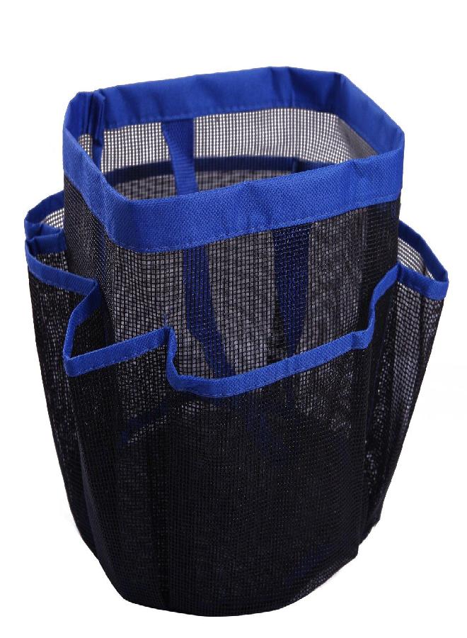 HDE Mesh Shower Caddy Portable - Quick Dry Tote for College, Camp, Bath, Dorm Essentials - Large Center Storage Basket with 7 Outer Pockets & Handles Blue - Image 2