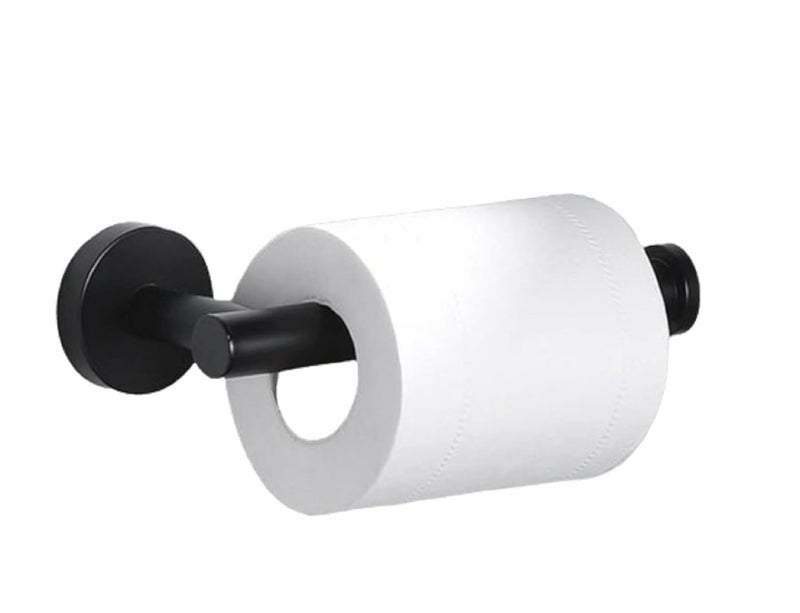 FOLX FBA15 Wall Mount Toilet Tissue/Napkin Paper Roll Holder for Bathroom, Kitchen Tissue Roll Stand, 304 Grade Stainless Steel, Home and Bathroom Accessories (1, MATT Black) - Image 1
