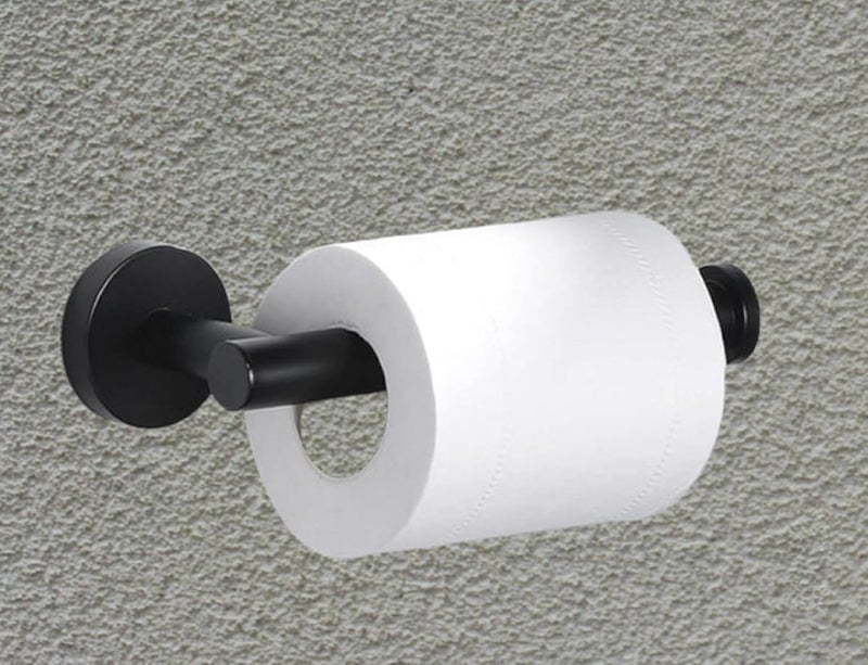 FOLX FBA15 Wall Mount Toilet Tissue/Napkin Paper Roll Holder for Bathroom, Kitchen Tissue Roll Stand, 304 Grade Stainless Steel, Home and Bathroom Accessories (1, MATT Black) - Image 2