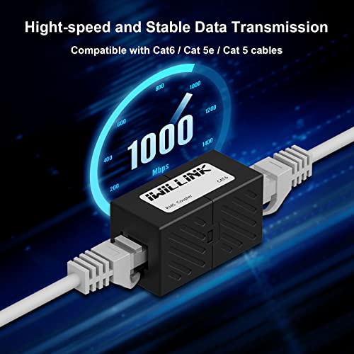 iwillink RJ45 Coupler Ethernet Connector, Female to Female RJ45 Connector for Cat7 Cat6 Cat5e Cat5 Ethernet Cable, Extender Adapter, 20 Pack, Black - Image 5