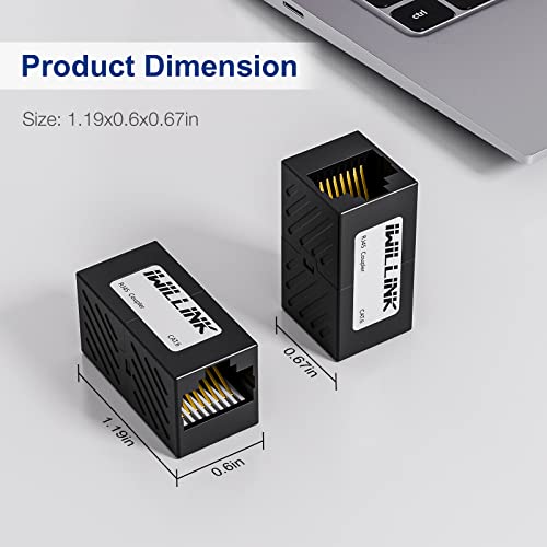 iwillink RJ45 Coupler Ethernet Connector, Female to Female RJ45 Connector for Cat7 Cat6 Cat5e Cat5 Ethernet Cable, Extender Adapter, 20 Pack, Black - Image 4
