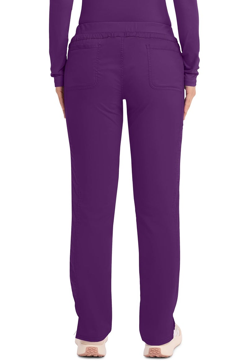 Cherokee Scrubs for Women Mid Rise Tapered Leg Drawstring Pant with 5 Pockets, Cargo Bottom with 2 Way Stretch Fabric - WW105, S, Eggplant - Image 3