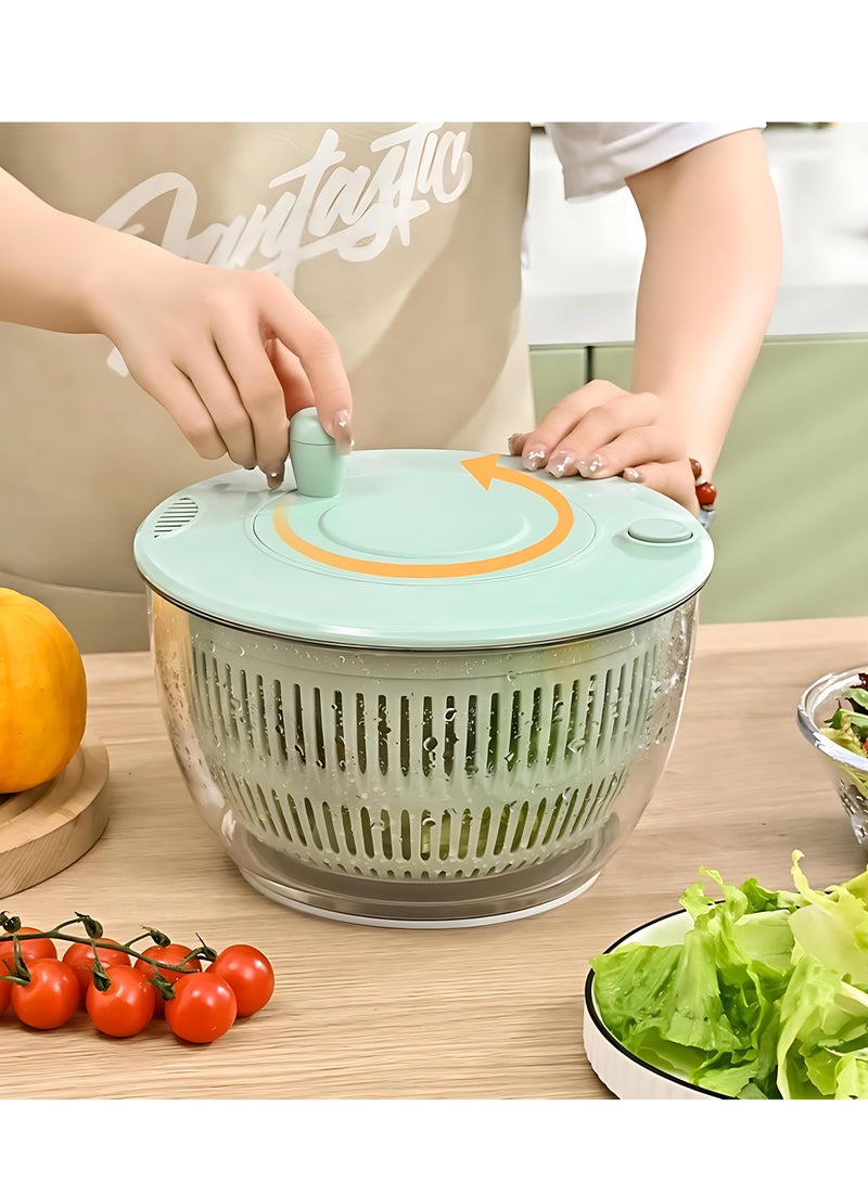 ALMiHomi Multifunction Salad Spinner & Vegetable Chopper Set – Green | Large Bowl with Lid, Slicer, Grater & Dryer for Fast Salad Prep and Kitchen Use - Image 3