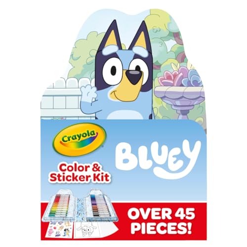 Crayola Bluey Art Kit for Kids (45pcs), Bluey Coloring Book Pages & Stickers for Kids, Arts & Crafts Set, Toys for Girls & Boys, Gift, 4+ - Image 1