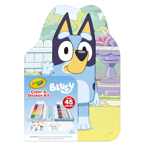 Crayola Bluey Art Kit for Kids (45pcs), Bluey Coloring Book Pages & Stickers for Kids, Arts & Crafts Set, Toys for Girls & Boys, Gift, 4+ - Image 2