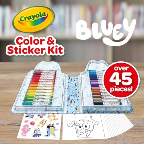 Crayola Bluey Art Kit for Kids (45pcs), Bluey Coloring Book Pages & Stickers for Kids, Arts & Crafts Set, Toys for Girls & Boys, Gift, 4+ - Image 4