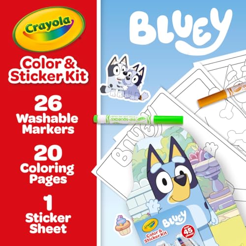 Crayola Bluey Art Kit for Kids (45pcs), Bluey Coloring Book Pages & Stickers for Kids, Arts & Crafts Set, Toys for Girls & Boys, Gift, 4+ - Image 3