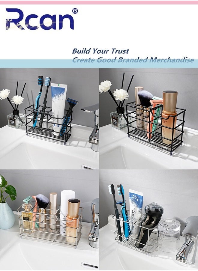 Rcan Toothbrush Holder Stainless Steel Tooth Brush Holder for Bathroom, Multi-Functional 7 Slots Bathroom Accessories Organizer for Toothpaste Razor Stand Bathroom Organizer  - Image 5