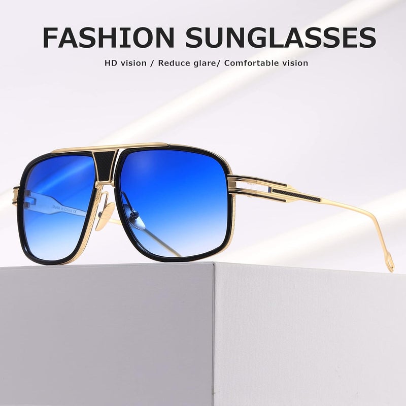 AEVOGUE Sunglasses For Men Goggle Alloy Big Frame Metal Punk Style Shield AE0336 - Image 2