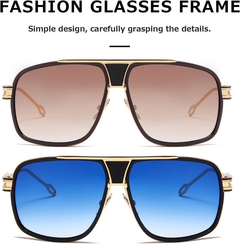 AEVOGUE Sunglasses For Men Goggle Alloy Big Frame Metal Punk Style Shield AE0336 - Image 5