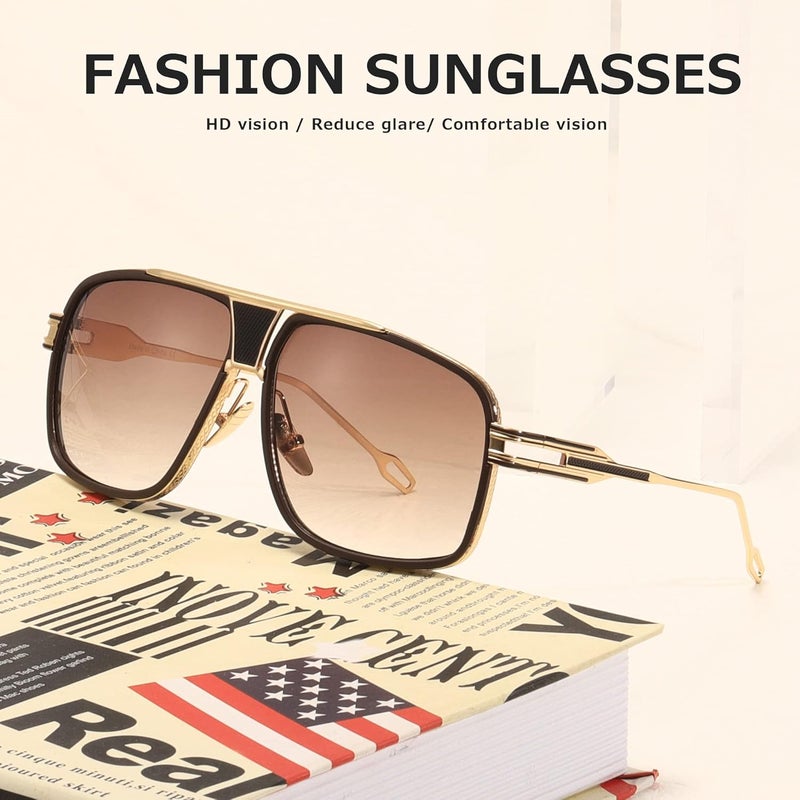 AEVOGUE Sunglasses For Men Goggle Alloy Big Frame Metal Punk Style Shield AE0336 - Image 4