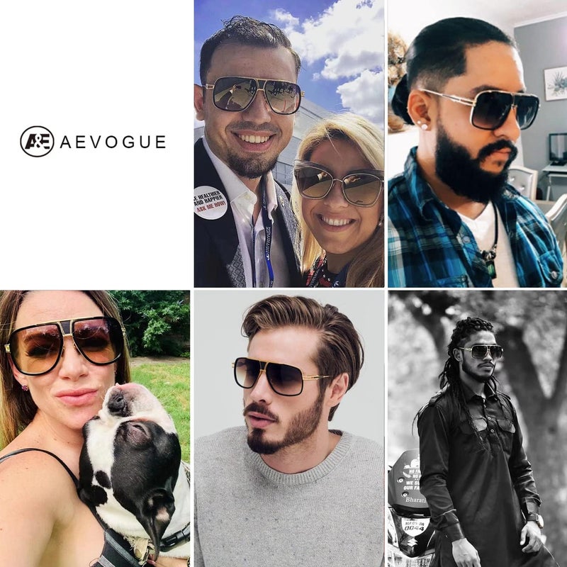 AEVOGUE Sunglasses For Men Goggle Alloy Big Frame Metal Punk Style Shield AE0336 - Image 3