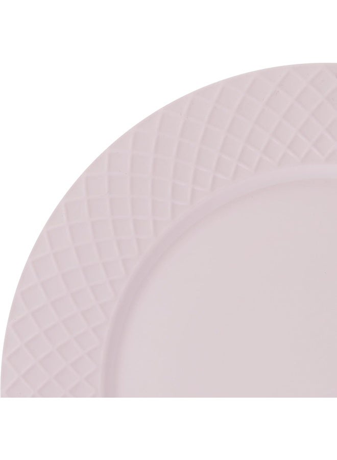 Mikasa Miksa Trellis Pink Bone China Chip Resistant Lightweight 12 Piece Dinnerware Set Service for 4 - Image 3