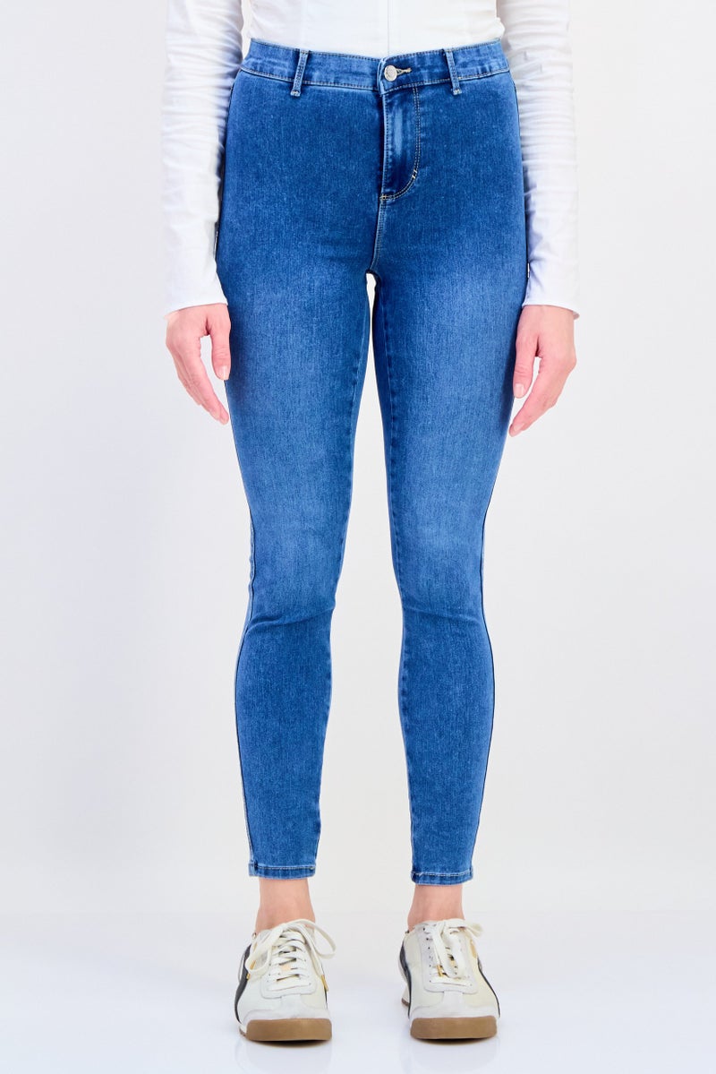 VERO MODA I Scenery By Vero Moda Women Skinny Fit Washed Stretchable Jeans, Blue  - Image 1