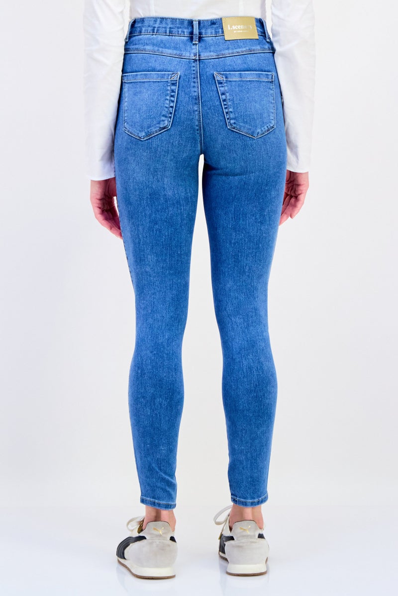 VERO MODA I Scenery By Vero Moda Women Skinny Fit Washed Stretchable Jeans, Blue  - Image 3