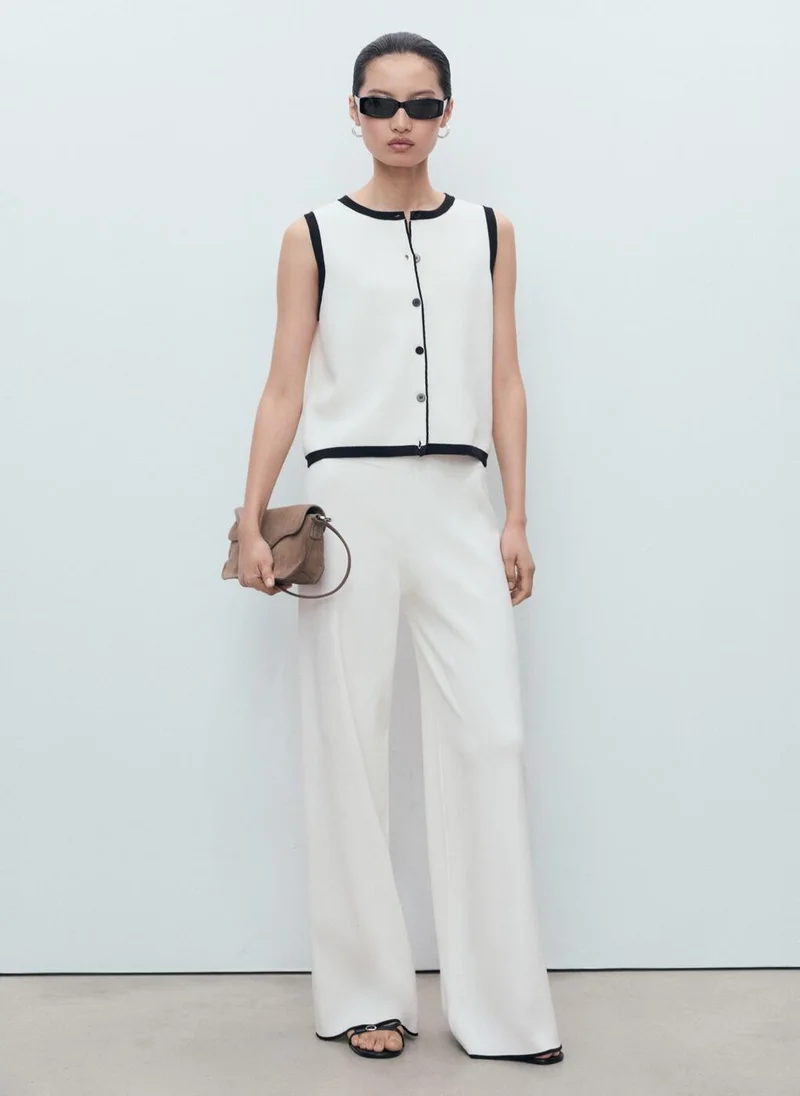 مانجو Knitted gilet with contrast detail
