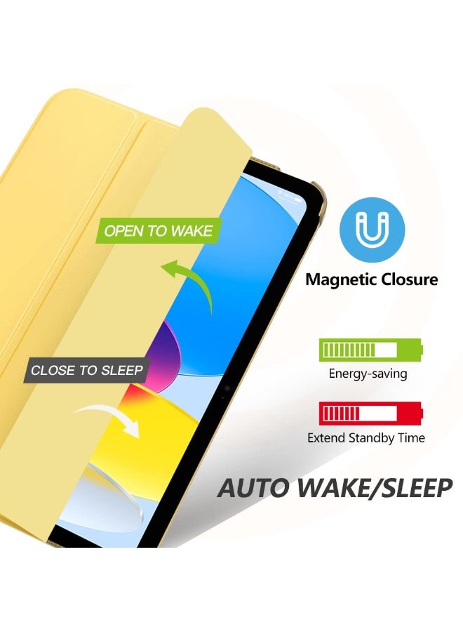 فوميمو حافظة لجهاز iPad (A16) 11 بوصة 2025/iPad 10 10.9 بوصة 2022، غطاء خلفي شفاف مع حامل قلم، وغطاء حافظة مع خاصية السكون/التنشيط التلقائي لجهاز iPad 10 10.9 بوصة 2022/iPad 11 11 بوصة 2025(أصفر) - Image 4