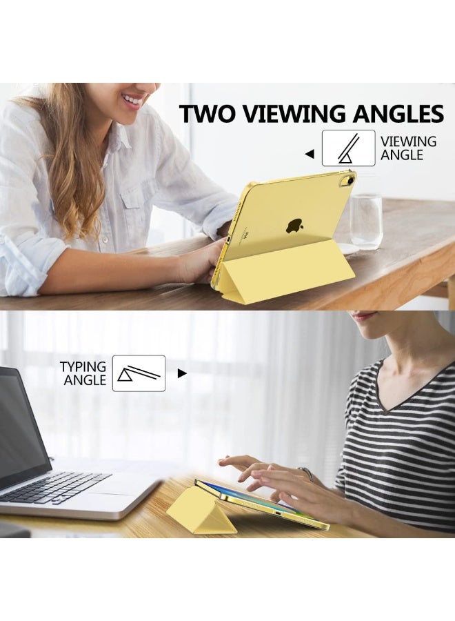 فوميمو حافظة لجهاز iPad (A16) 11 بوصة 2025/iPad 10 10.9 بوصة 2022، غطاء خلفي شفاف مع حامل قلم، وغطاء حافظة مع خاصية السكون/التنشيط التلقائي لجهاز iPad 10 10.9 بوصة 2022/iPad 11 11 بوصة 2025(أصفر) - Image 5