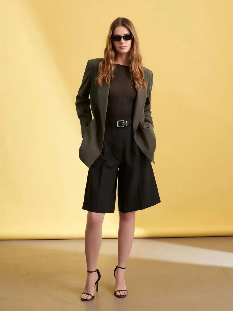 ديلفين DILVIN Long Crepe Blazer Jacket