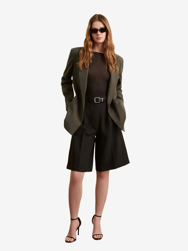 Dilvin DILVIN Long Crepe Blazer Jacket