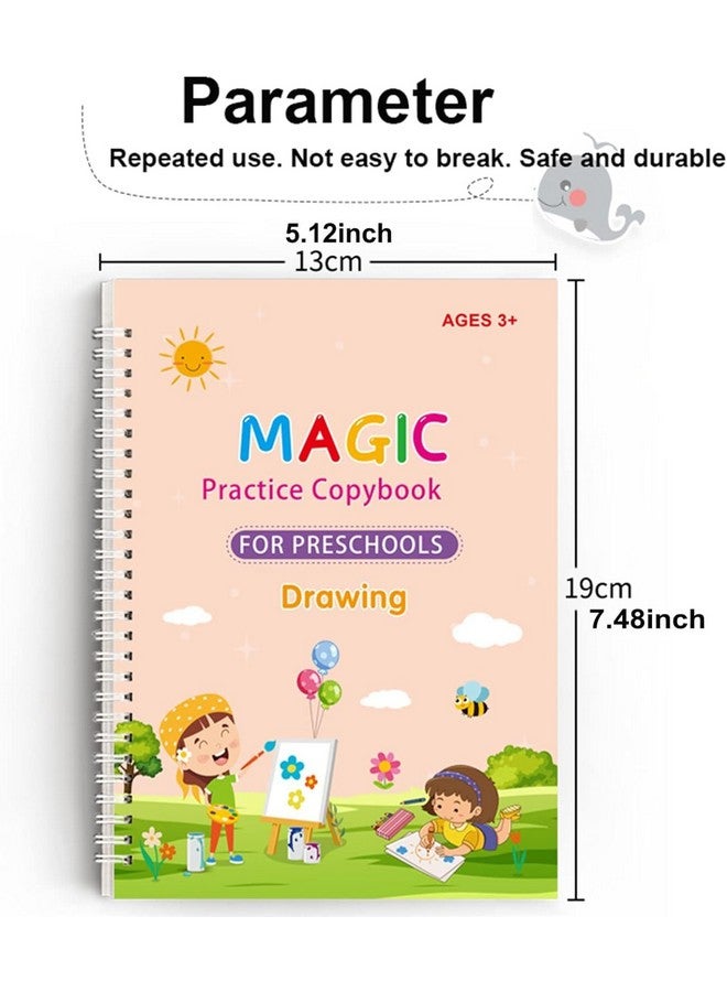 Eclet Magic Book for Kids, Sank Magic Practice Copybook, (4 Books + 10 Refill + 1 Pen + 1 Grip) Number Tracing Book for Pre-Schoolers with Pen, Magic Calligraphy Copybook Set, Writing Tool for Kids - Image 4