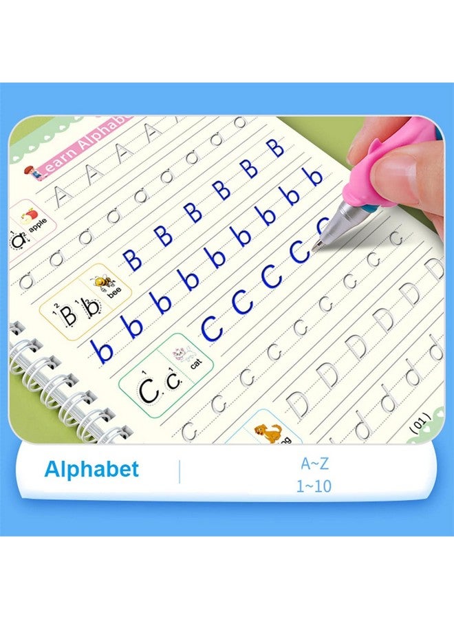 Eclet Magic Book for Kids, Sank Magic Practice Copybook, (4 Books + 10 Refill + 1 Pen + 1 Grip) Number Tracing Book for Pre-Schoolers with Pen, Magic Calligraphy Copybook Set, Writing Tool for Kids - Image 2