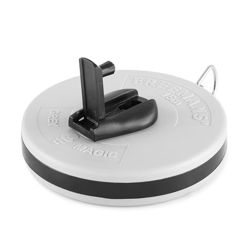 FREEMANS FM15 Grey Magic Fibreglass Measuring Tape - 15m/50ft With Unbreakable ABS Case || Durable Winding Mechanism Handle and Steel End Hook || Grey Color - Image 3