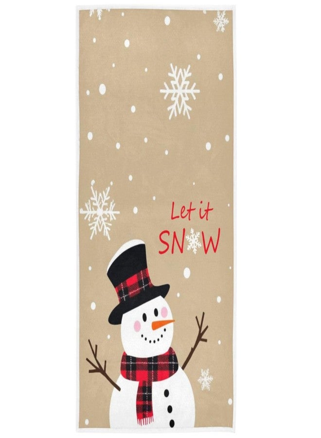 بفريون مناشف يد Pfrewn Farmhouse Snowman Let It Snow للحمام، مناشف مطبخ شتوية متعددة الاستخدامات للحمام والحمام والضيوف، مقاس 16 × 30 بوصة، مثالية لعيد الميلاد. - Image 1