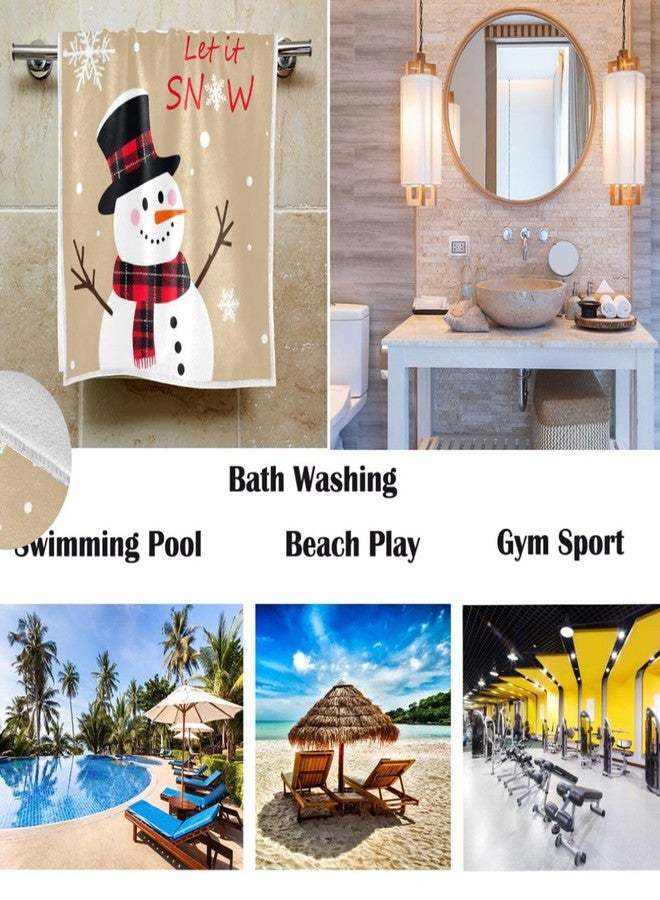 بفريون مناشف يد Pfrewn Farmhouse Snowman Let It Snow للحمام، مناشف مطبخ شتوية متعددة الاستخدامات للحمام والحمام والضيوف، مقاس 16 × 30 بوصة، مثالية لعيد الميلاد. - Image 2