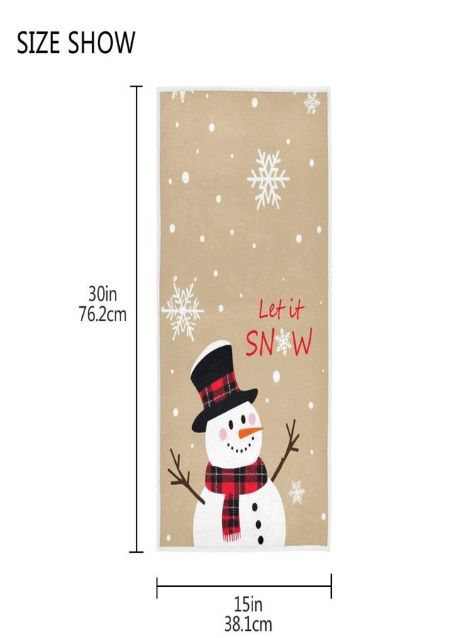 بفريون مناشف يد Pfrewn Farmhouse Snowman Let It Snow للحمام، مناشف مطبخ شتوية متعددة الاستخدامات للحمام والحمام والضيوف، مقاس 16 × 30 بوصة، مثالية لعيد الميلاد. - Image 3