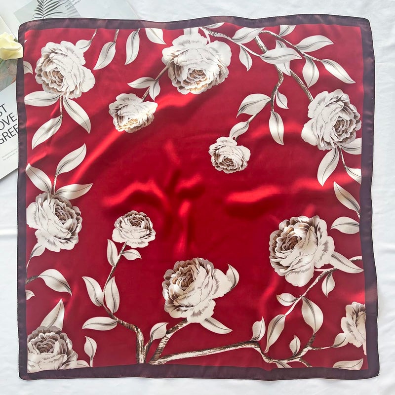 FONYVE Silk Scarfs for Women Lightweight, Fashion Head Scarf, Satin Hair Wrap for Sleeping 27.5 Ã— 27.5 inches - Image 2