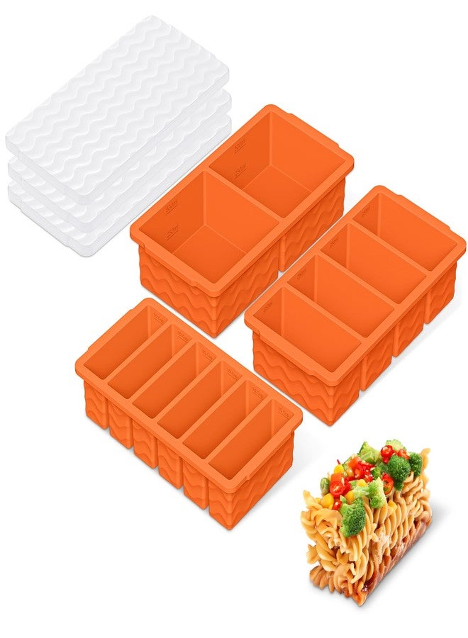 Doasuwish 3-Pack Silicone Freezer Trays with Lid,2 Large 2-Cup(500ml)&4 Medium 1-Cup(125ml)&6 Small 1/2-Cup(75ml) Soup Freezer Container Molds,Ice Cube Tray For Meal Prep&Freezing Soup,Stews,Sauces - Image 1