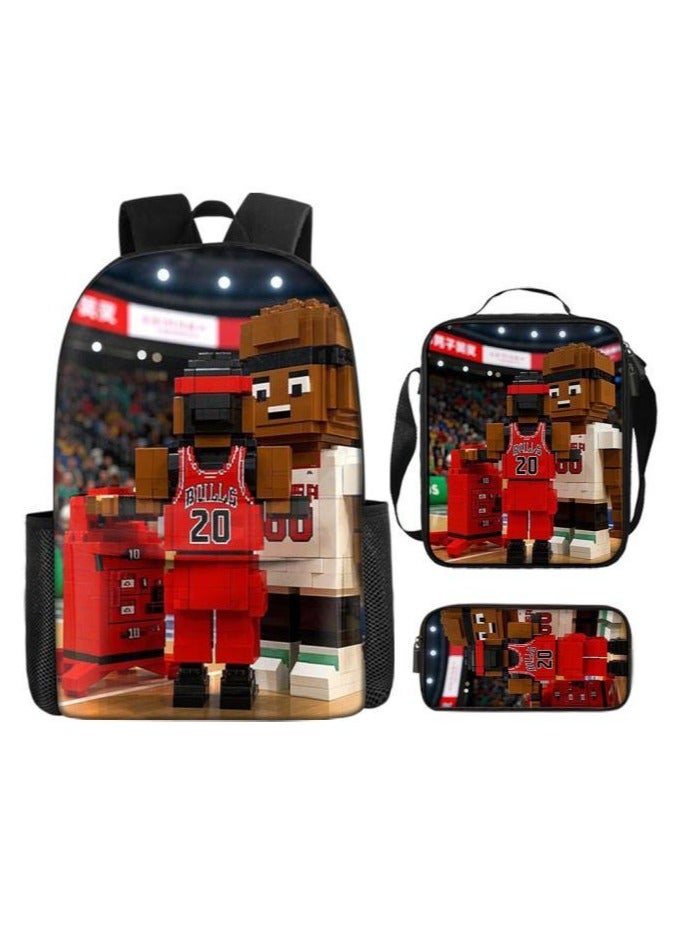 The latest universal cartoon new three-piece schoolbag (for students, teenagers, children) - 641  - Image 1