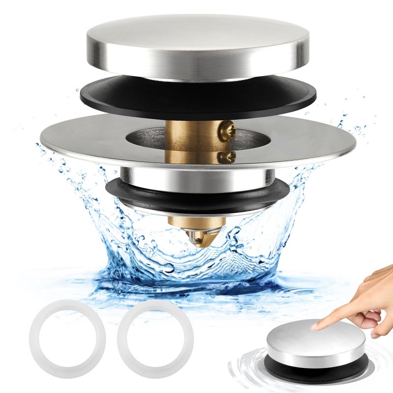 Uxoz Bathtub Drain Stopper Tub StopperBathtub Plug for Tip ToeTrip LeverLiftTurn Tub Drains Bath Tub Drain Stoppers Designed for 15172 Drain Hole w3 ORingsChrome Plated