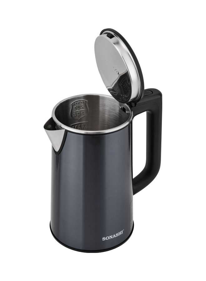 SONASHI 1.8L Cordless Kettle - 304 Stainless Steel Kettle with 3 Layer Cool Touch Body | 360-degree Swivel Base with Auto Shutdown and Power On/Off Indicator Light Feature 1.8 L SKT-1810 Black - Image 3