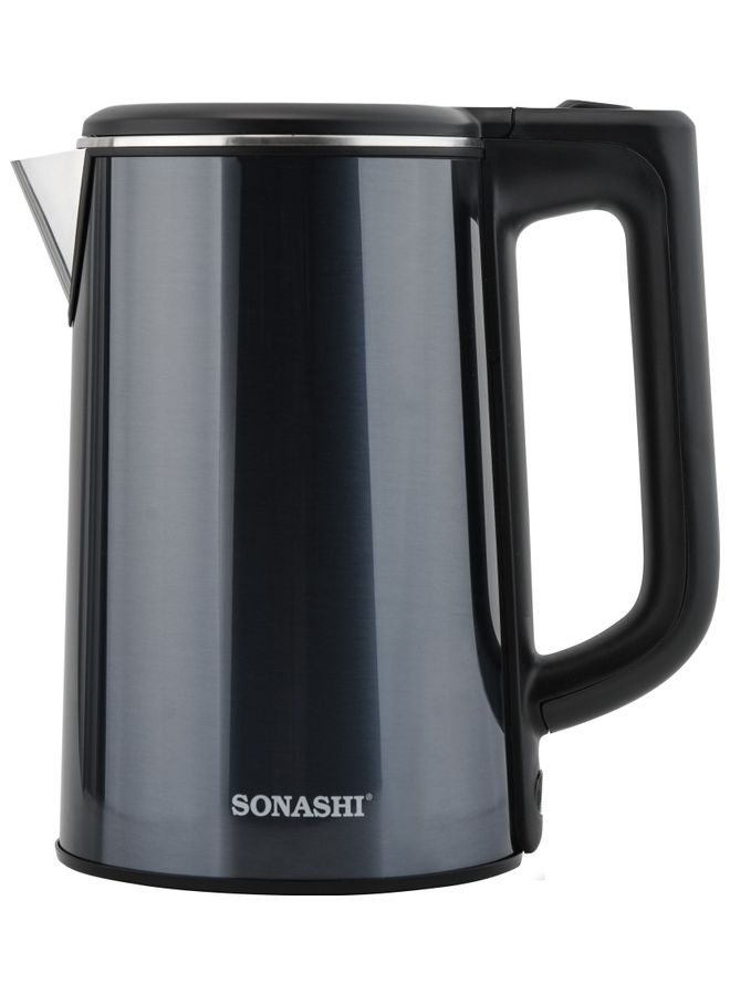 SONASHI 1.8L Cordless Kettle - 304 Stainless Steel Kettle with 3 Layer Cool Touch Body | 360-degree Swivel Base with Auto Shutdown and Power On/Off Indicator Light Feature 1.8 L SKT-1810 Black - Image 1