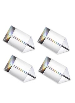 Y&D Clear Triangular Prism for Photo Rainbow Lights Crystal Optical Prisms Glass Refracted Light Spectrum Presents Gift, Can Be Used Experiments or Decoration, 50mm/2inch , 4Pcs  - Image 1