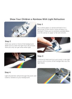 Y&D Clear Triangular Prism for Photo Rainbow Lights Crystal Optical Prisms Glass Refracted Light Spectrum Presents Gift, Can Be Used Experiments or Decoration, 50mm/2inch , 4Pcs  - Image 4
