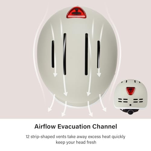 Exclusky Bike Helmet for Adults,Adjustable Cycling Helmet for Men & Women Safety Certified Bicycle Helmet for Commuting, Road Biking, Skating with USB Rechargeable Rear Light - Image 3