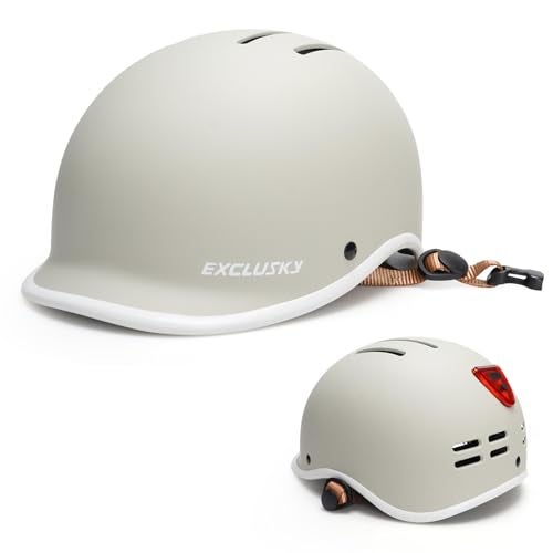 Exclusky Bike Helmet for Adults,Adjustable Cycling Helmet for Men & Women Safety Certified Bicycle Helmet for Commuting, Road Biking, Skating with USB Rechargeable Rear Light - Image 1