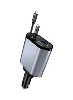 Generic 4-in-1 Retractable Car Charger with Intelligent Fast Charging, supports 4 devices simultaneously, compatible with Mobile Phones/Earphones/Tablets  - Image 1