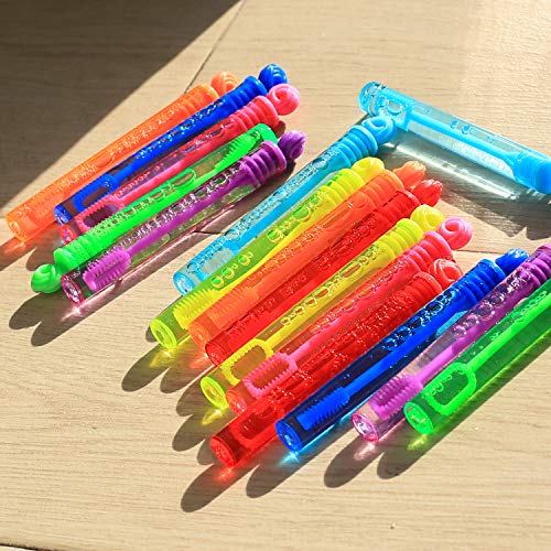 Laxdacee Bubble Wands Halloween Party Favors Pack of 64, Mini Neon Bubble Wands | Odor-Free Non-Toxic Kids’ Bath Toy/Birthday Treats Bubble Maker Toys for Kids | Outdoor Summer Events & Celebration Toy Gift - Image 4