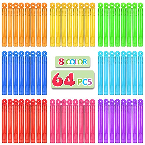Laxdacee Bubble Wands Halloween Party Favors Pack of 64, Mini Neon Bubble Wands | Odor-Free Non-Toxic Kids’ Bath Toy/Birthday Treats Bubble Maker Toys for Kids | Outdoor Summer Events & Celebration Toy Gift - Image 3